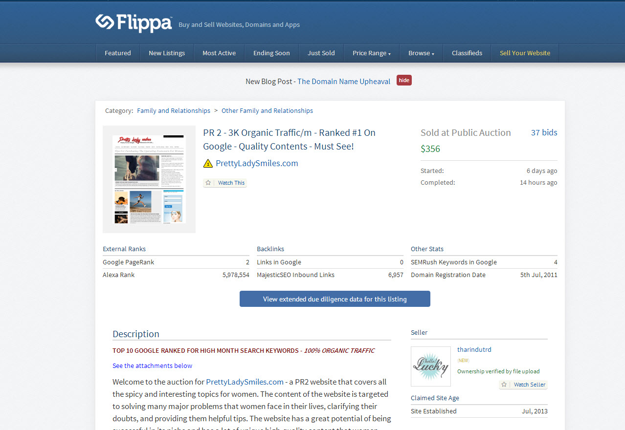 Flippa Auction